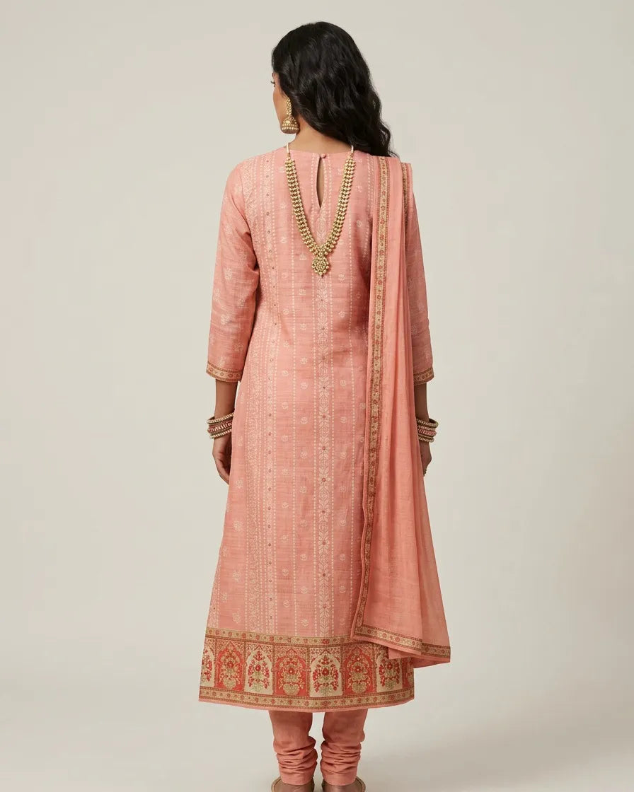 Peach Chanderi