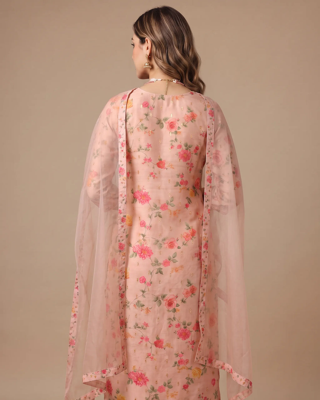 Pink Gold Chanderi