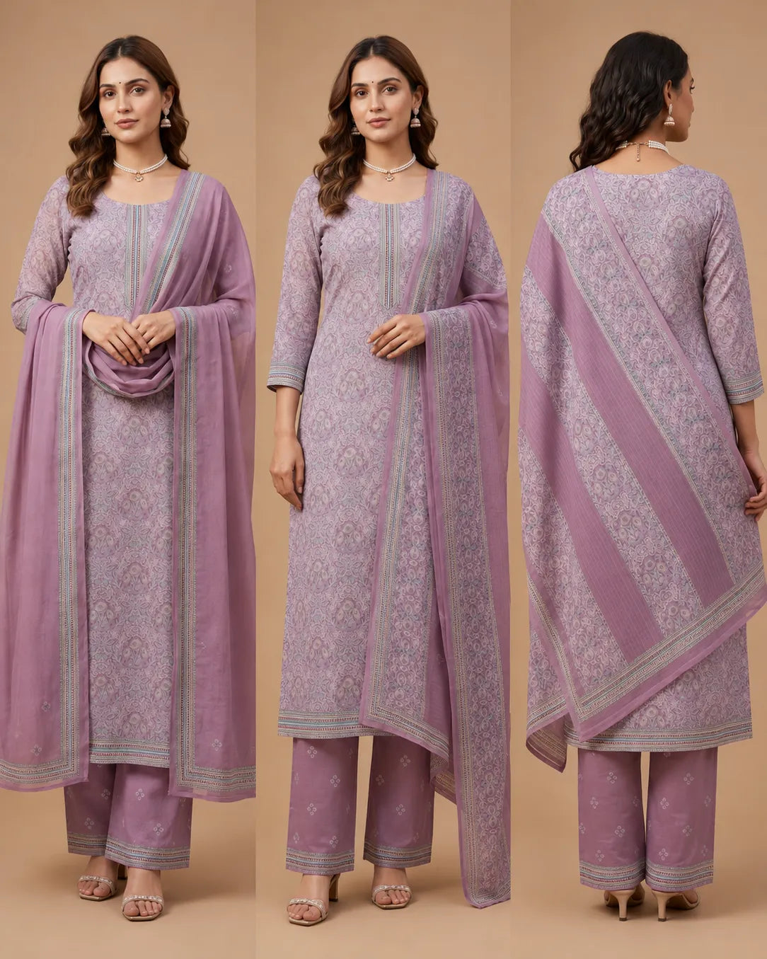 Mauve lawn cotton