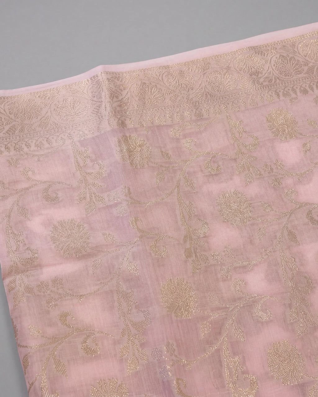 Grey Pink Chanderi