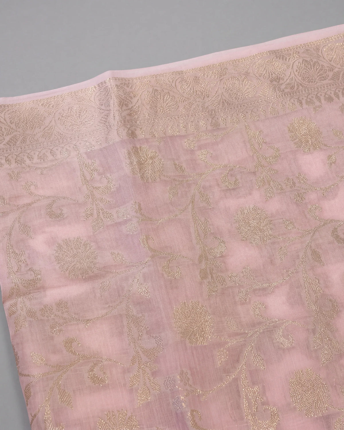 Grey Pink Chanderi