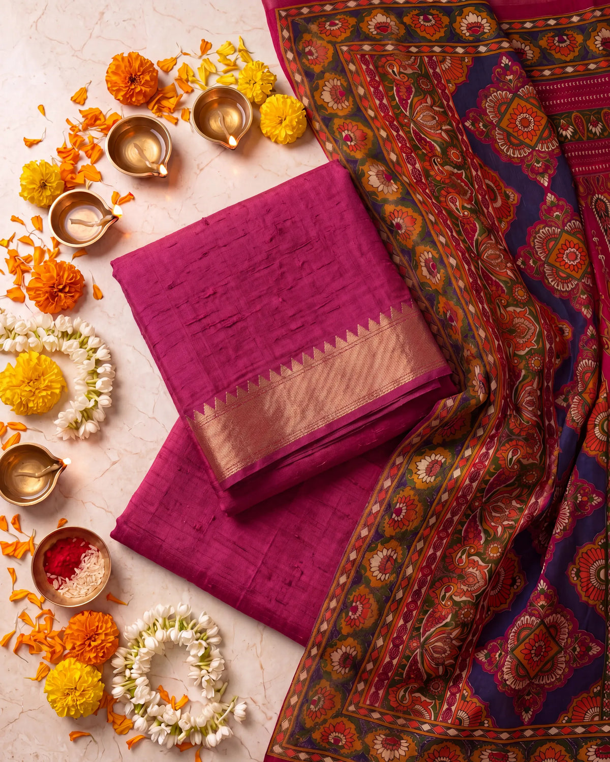 Burgundy Cotton Silk