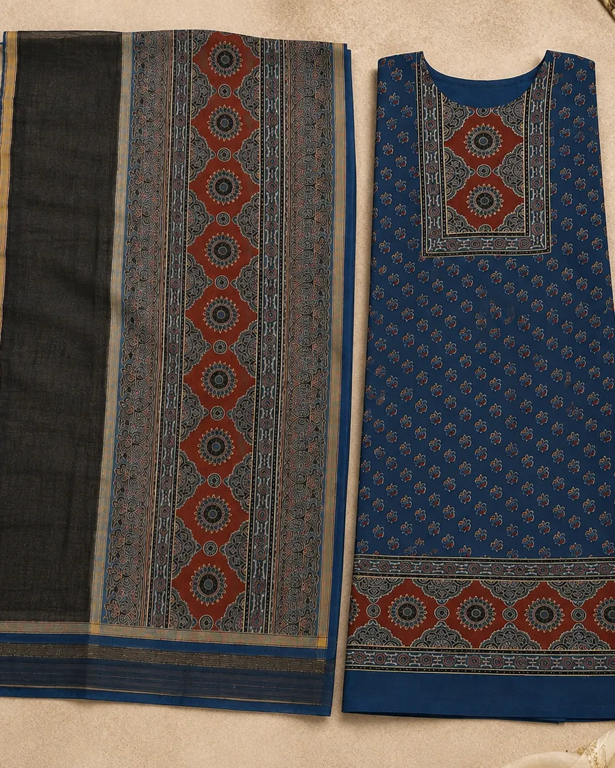 Blue Red Ajrakh