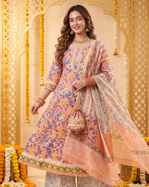 Blue Pink Jaipuri