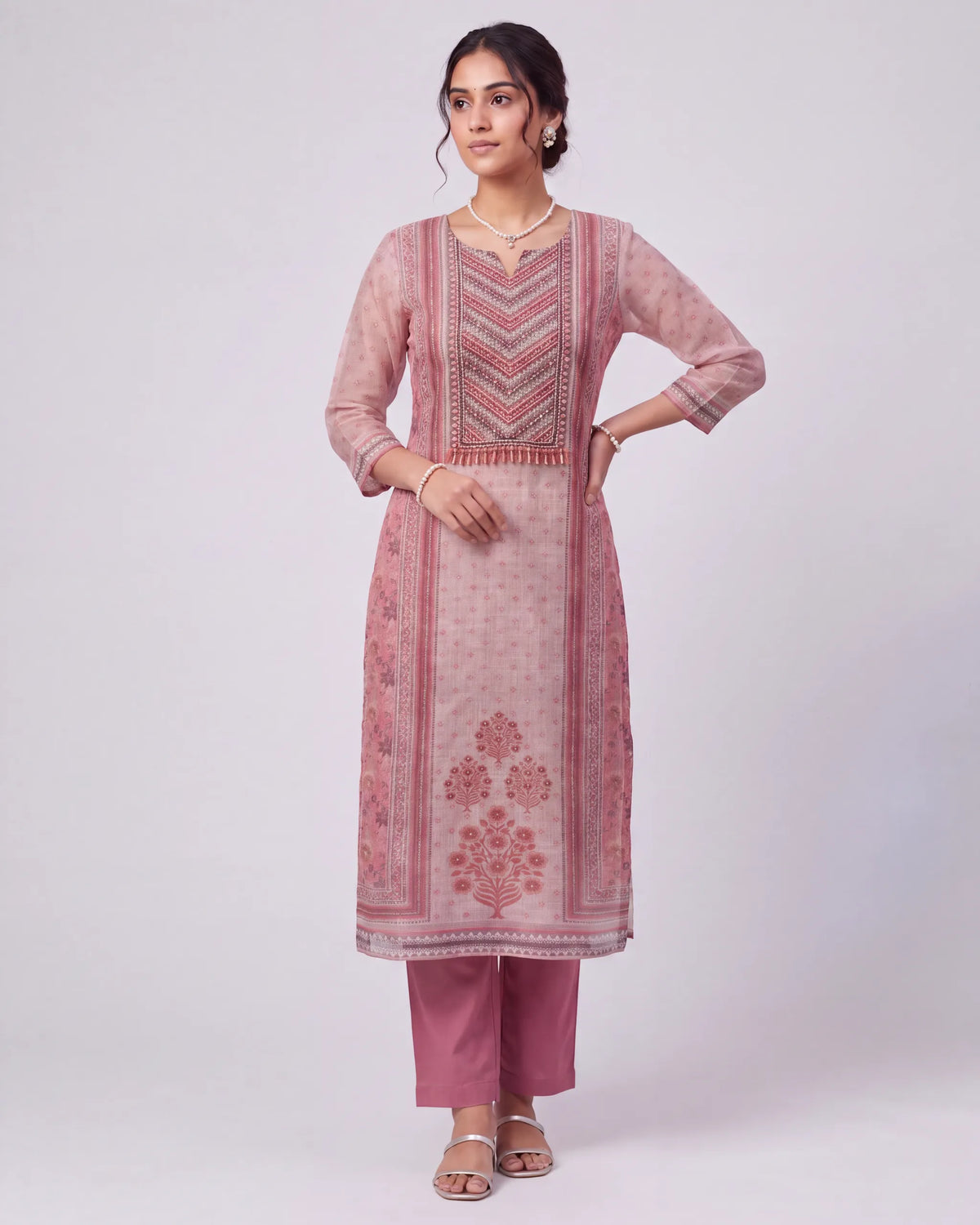 Pink Beige Kora Cotton