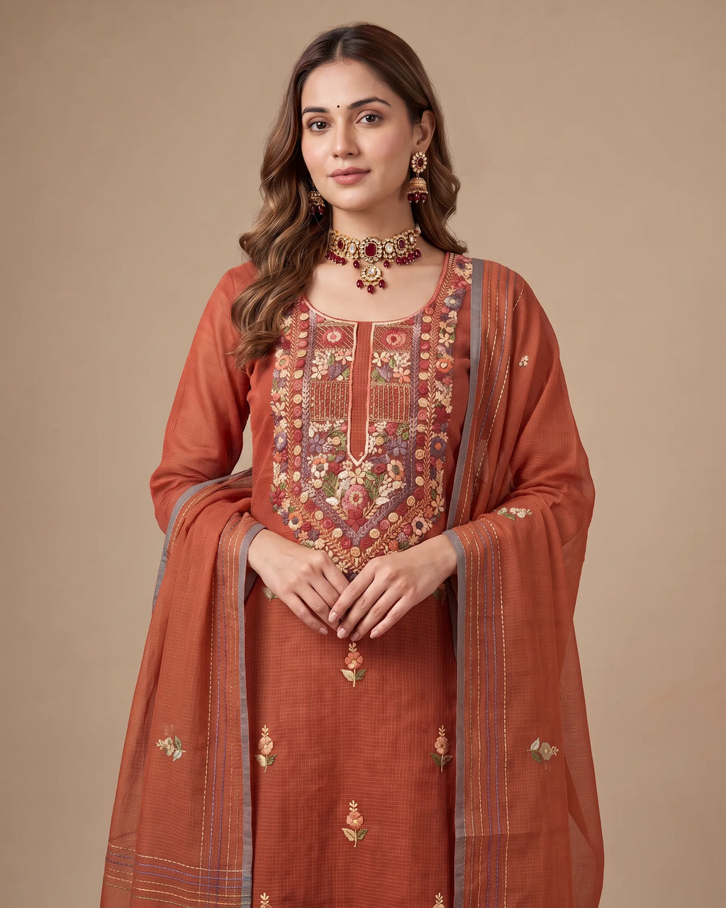 Rust Phulkari