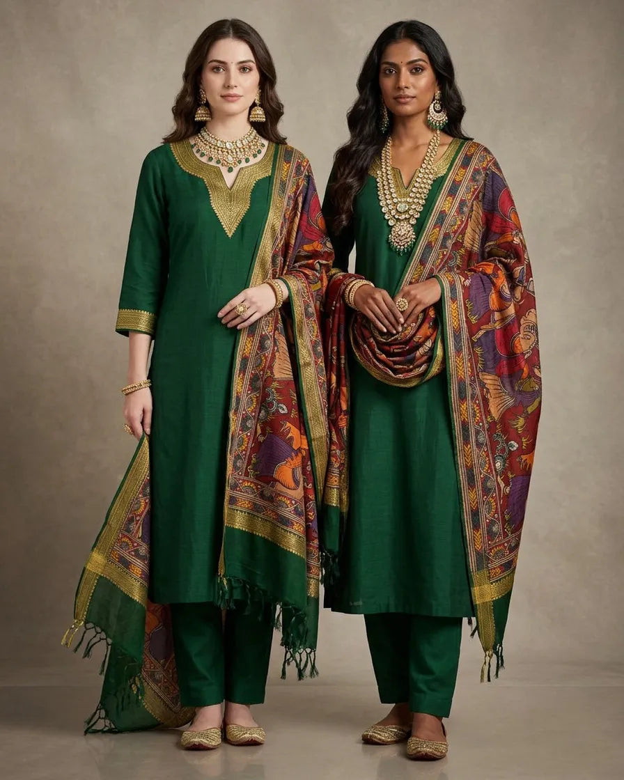 Green Maheshwari Silk