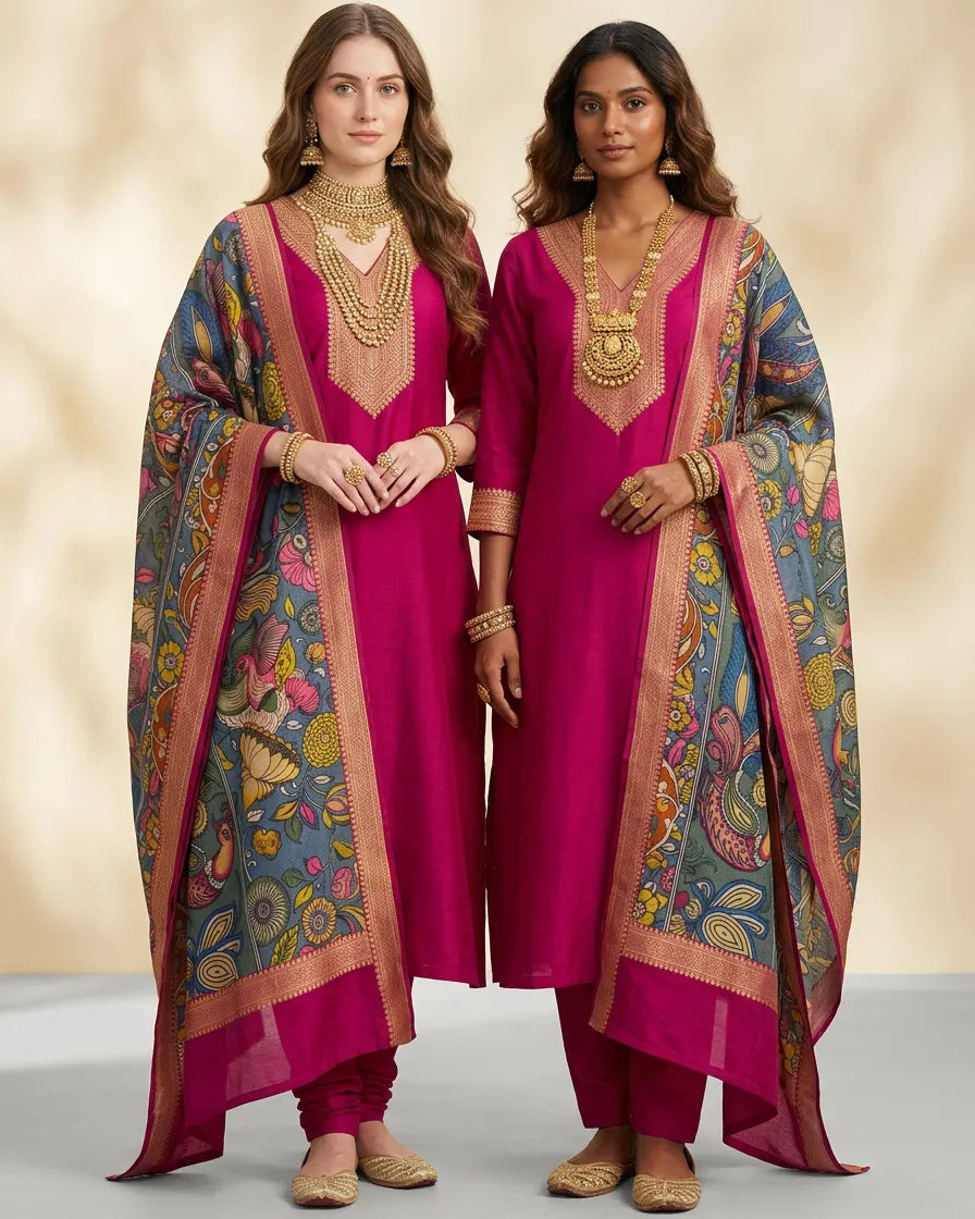 Pink Maheshwari Silk