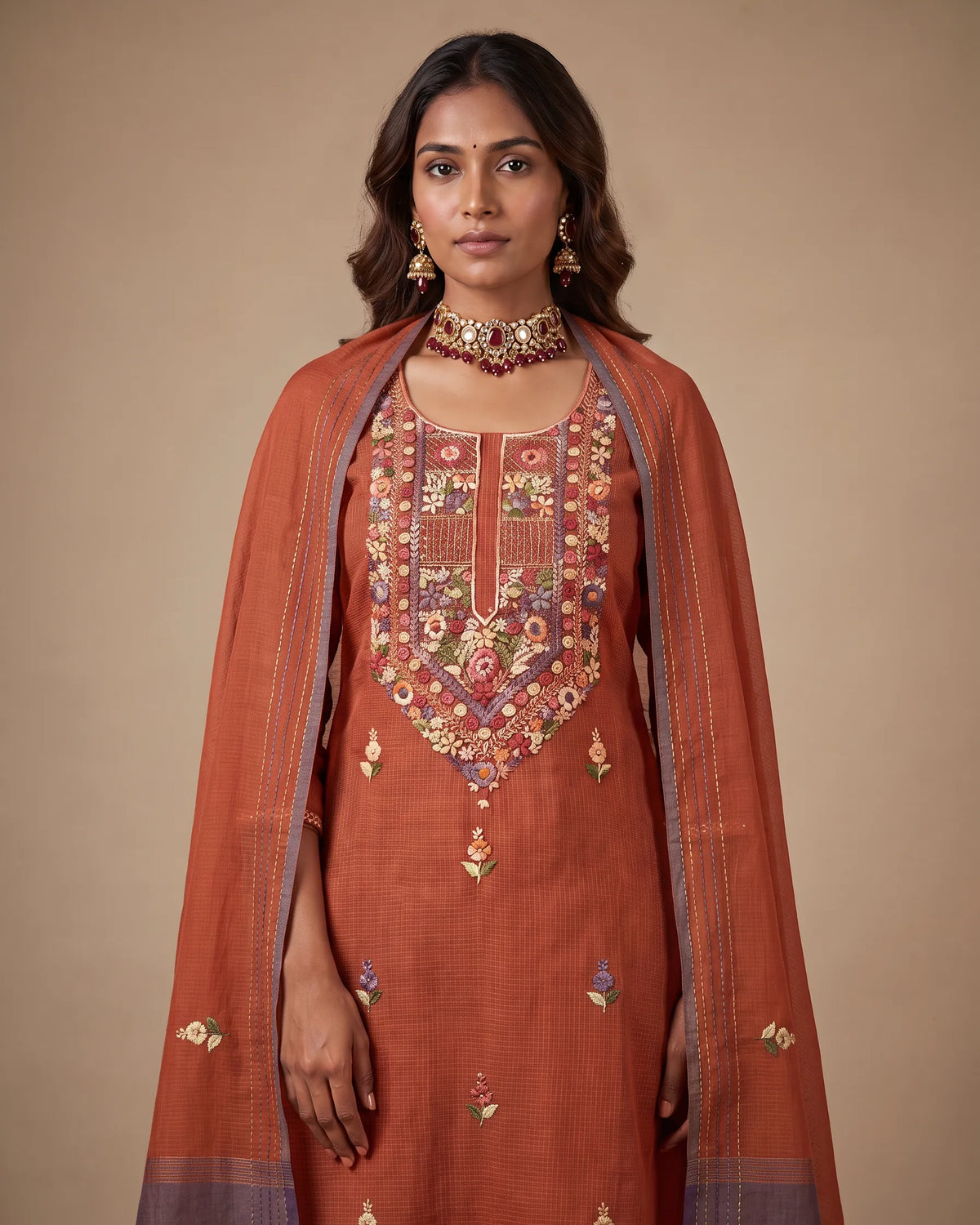 Rust Phulkari
