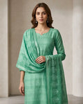 Aqua Green Cotton Silk