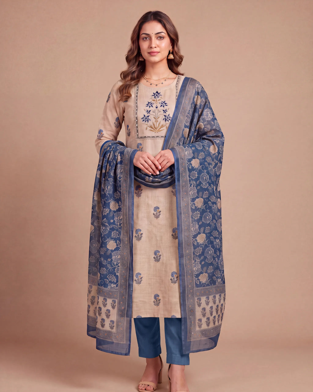 Beige Blue Kora