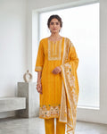 Yellow Mirror Work Readymade suit