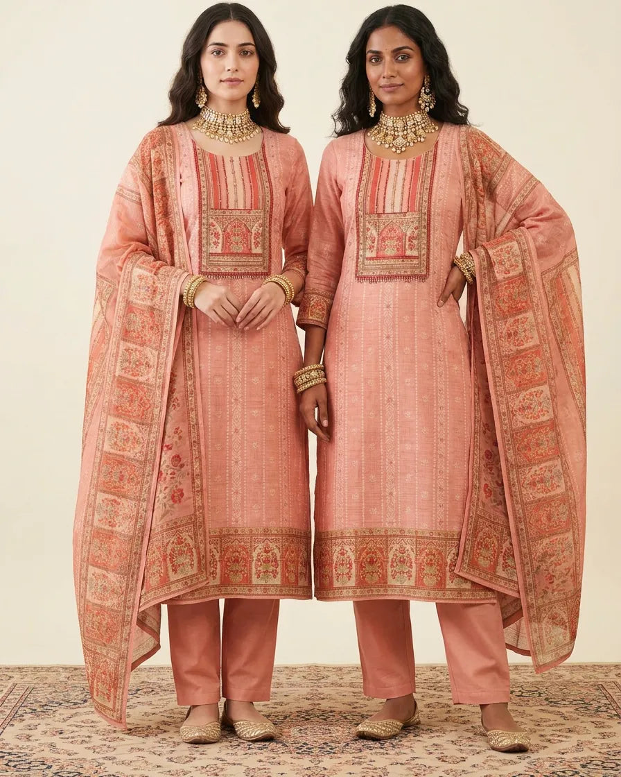 Peach Chanderi