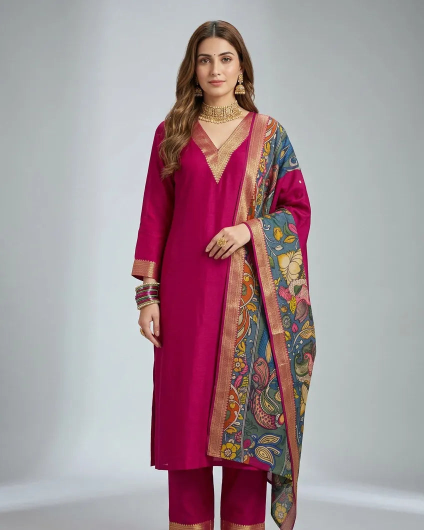 Pink Maheshwari Silk