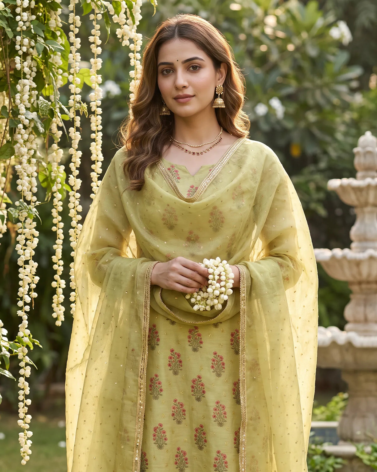 Green Red Chanderi