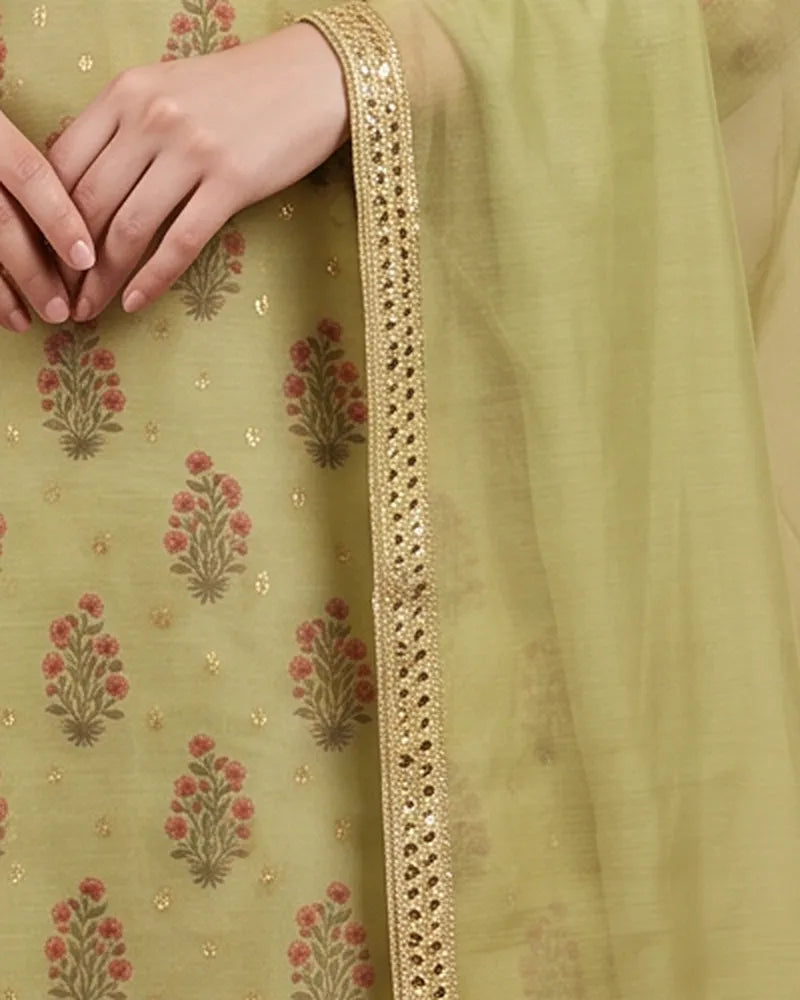 Green Red Chanderi